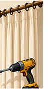 Curtain Rod & Blind Installation illustration